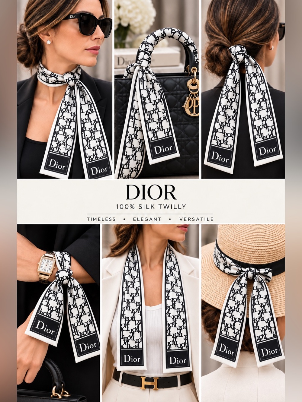 NEW WITH TAGS • 100% Silk Twilly